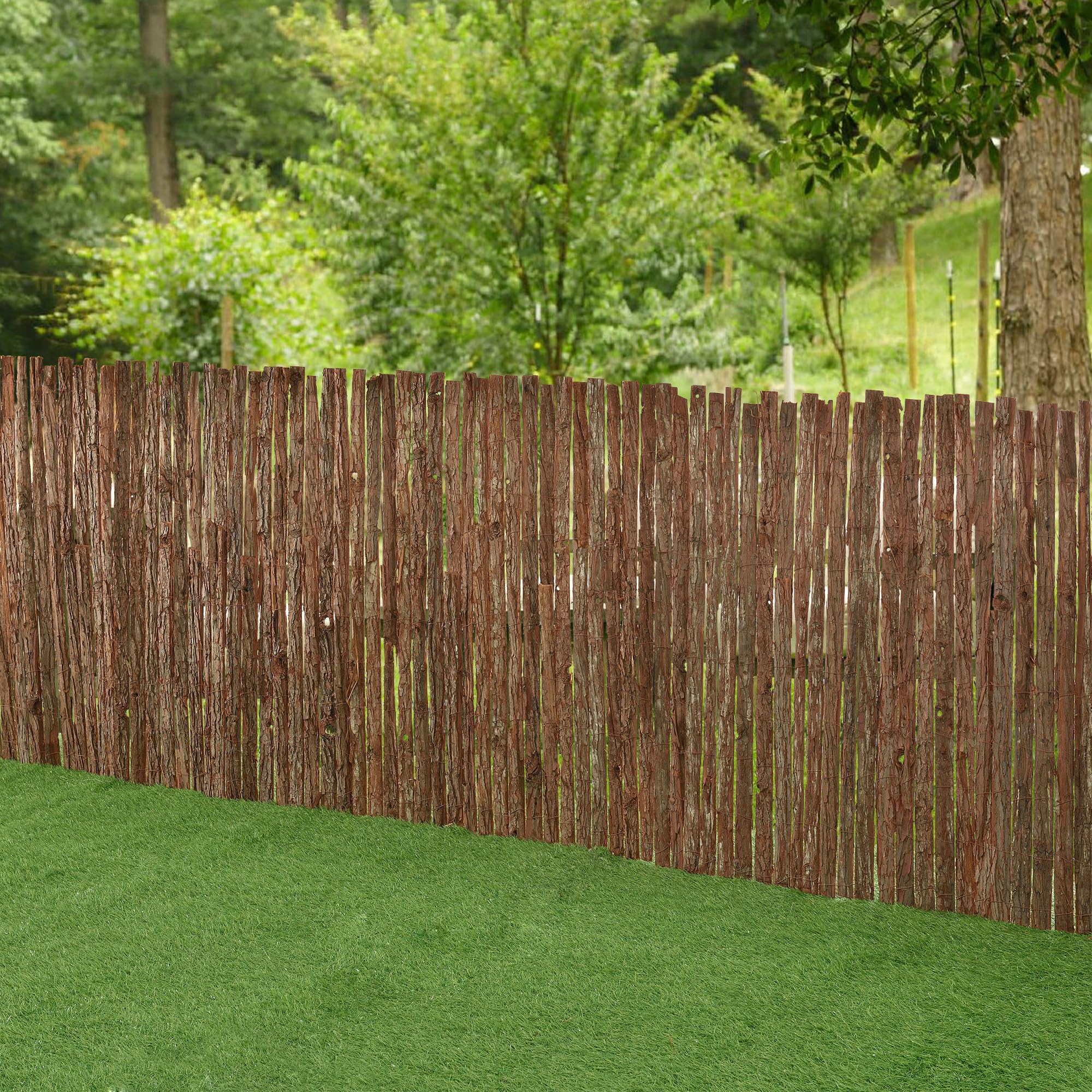 casa.pro Valla de Corteza Zamora Valla de Ocultación Separador de Ambientes para Jardín Terraza Balcón Patio Pantalla de Privacidad 180 x 300 cm - Natural