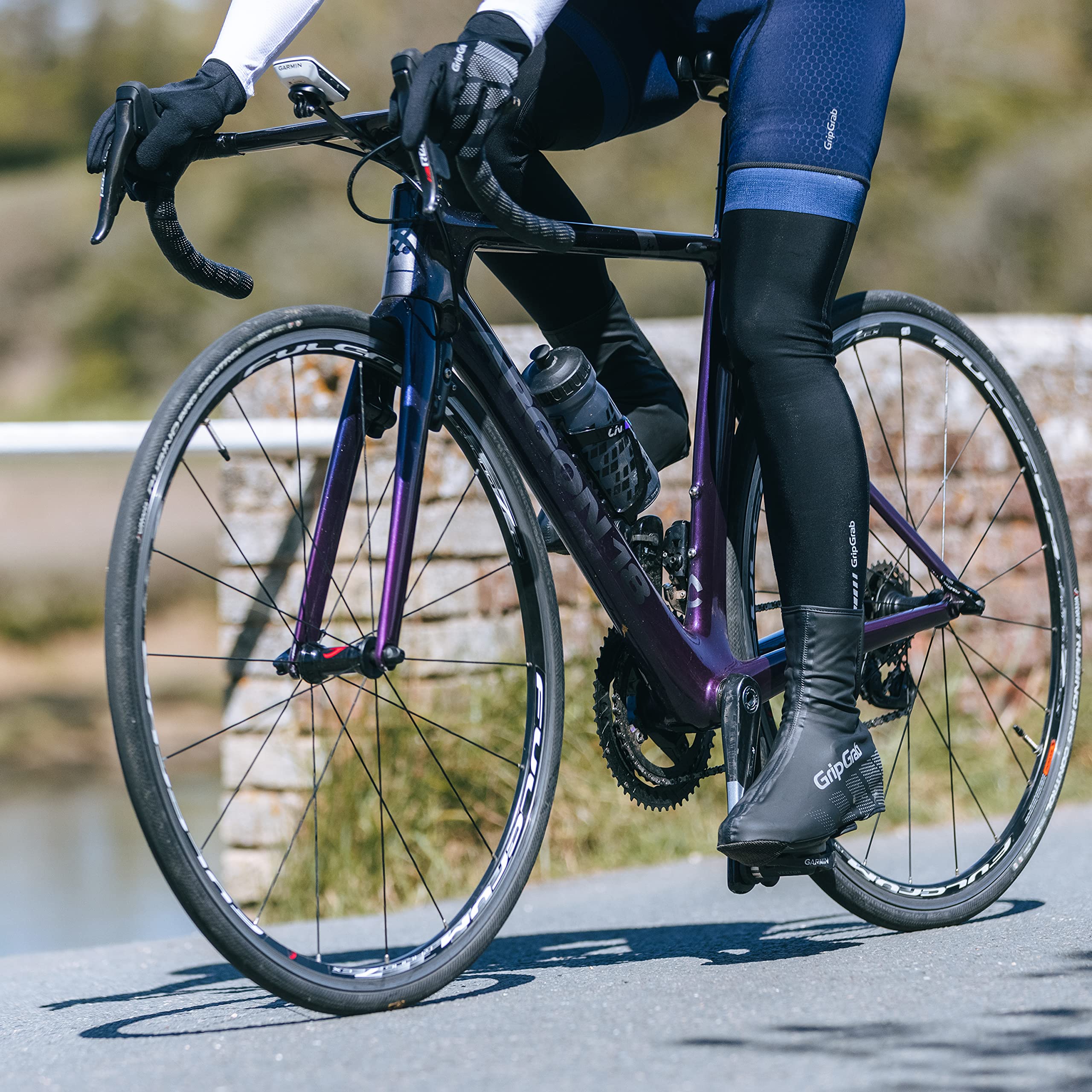 GripGrab Copriscarpe Ciclismo Ride Impermeabile Antivento Bici da Strada Regolabili Copriscarpe Antipioggia Nero Giallo
