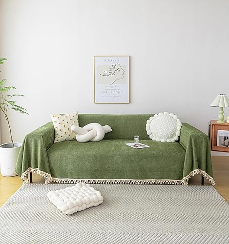 Handontime - Funda de sofá de felpilla para perros, estilo clásico y bohemio, con borlas, para sofá biplaza o de 3 plazas, 91 x 150 pulgadas, disponible en Yaxa Guatemala
