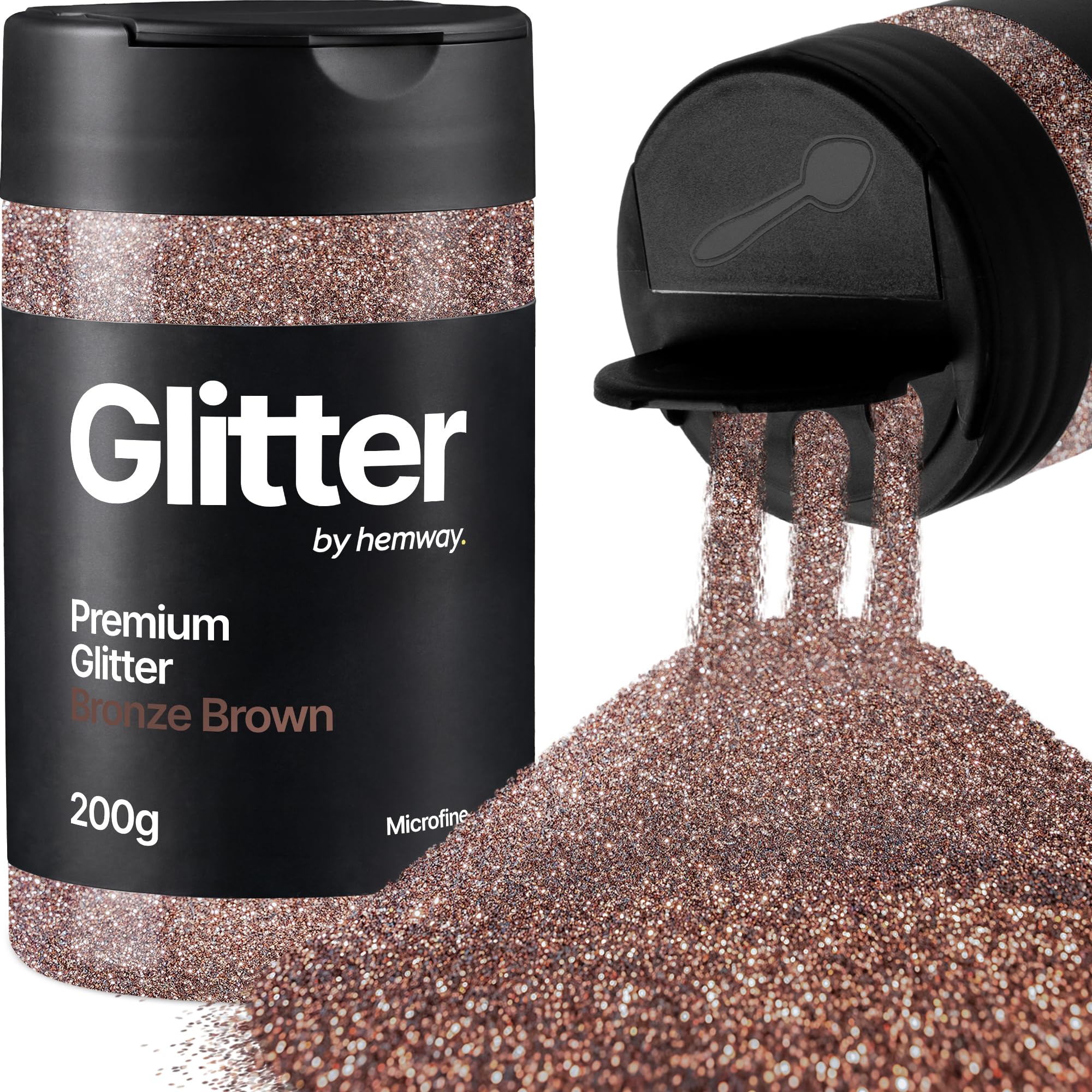 Hemway Bronze Brown Glitter Shaker, 200g Microfine Glitter for Crafts Metallic Flake Sequins for Resin & Epoxy Crafts for Decorating, Halloween, Christmas, Nail, Face, Art — image 1