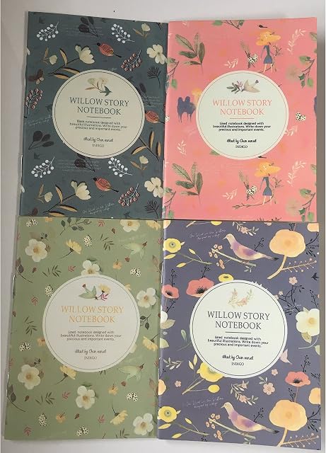 Gifts UK® Garden Birds Flowers Mini Cute Notebooks Small Notepads Notes Pad Pocket Memo Pads A Set of 4