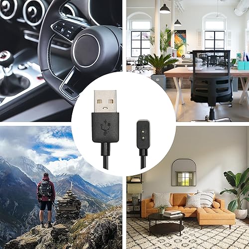 Miniatura 5 de kwmobile Cargador de cable USB compatible con Xiaomi Mi Band 8 ProSmart Band 8 ProRedmi Watch 3 Cable activo - Acorde de carga para reloj