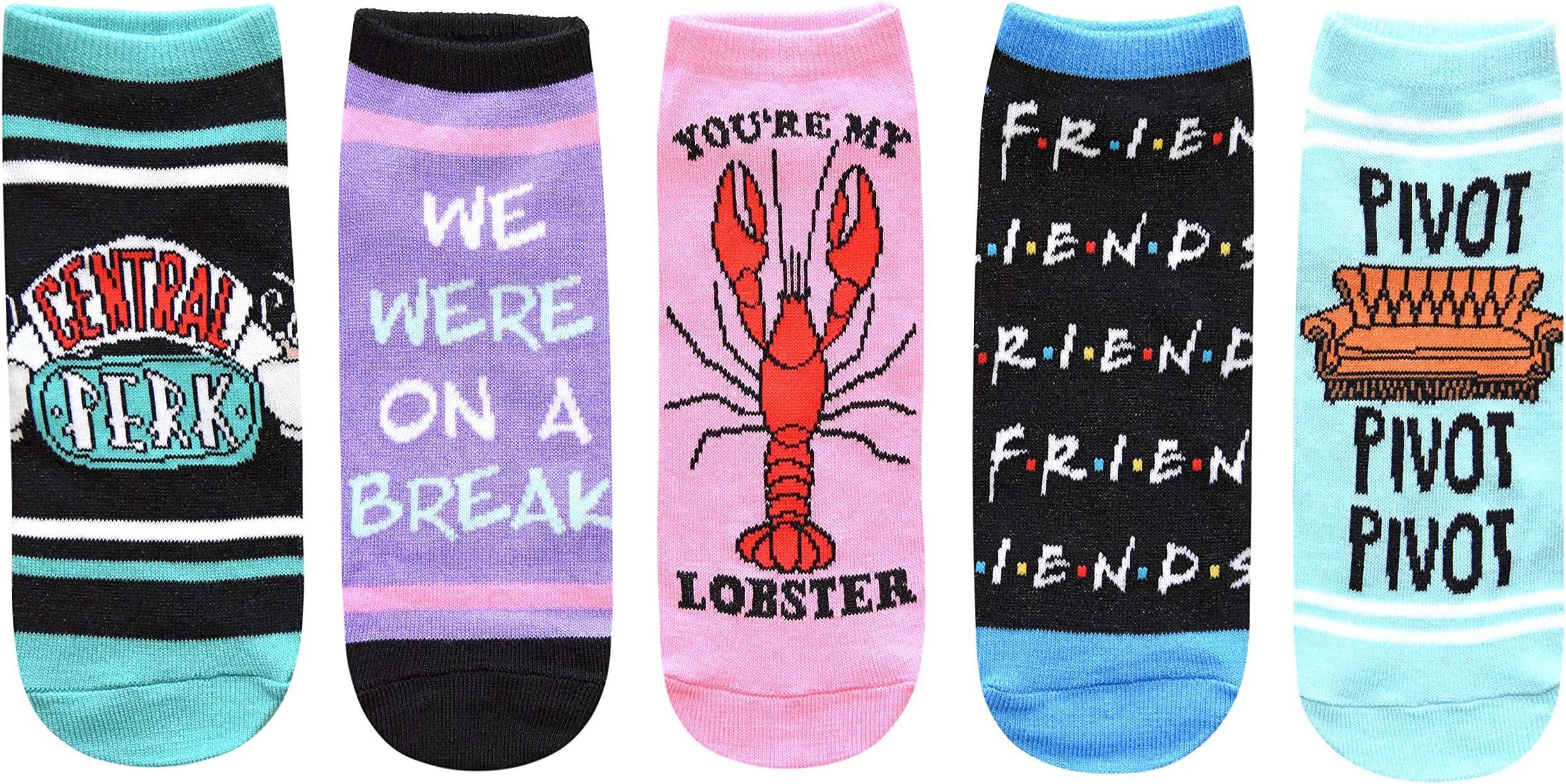 HYPFriends TV Show Checkered Pattern Juniors/Womens 5 Pack Ankle Socks