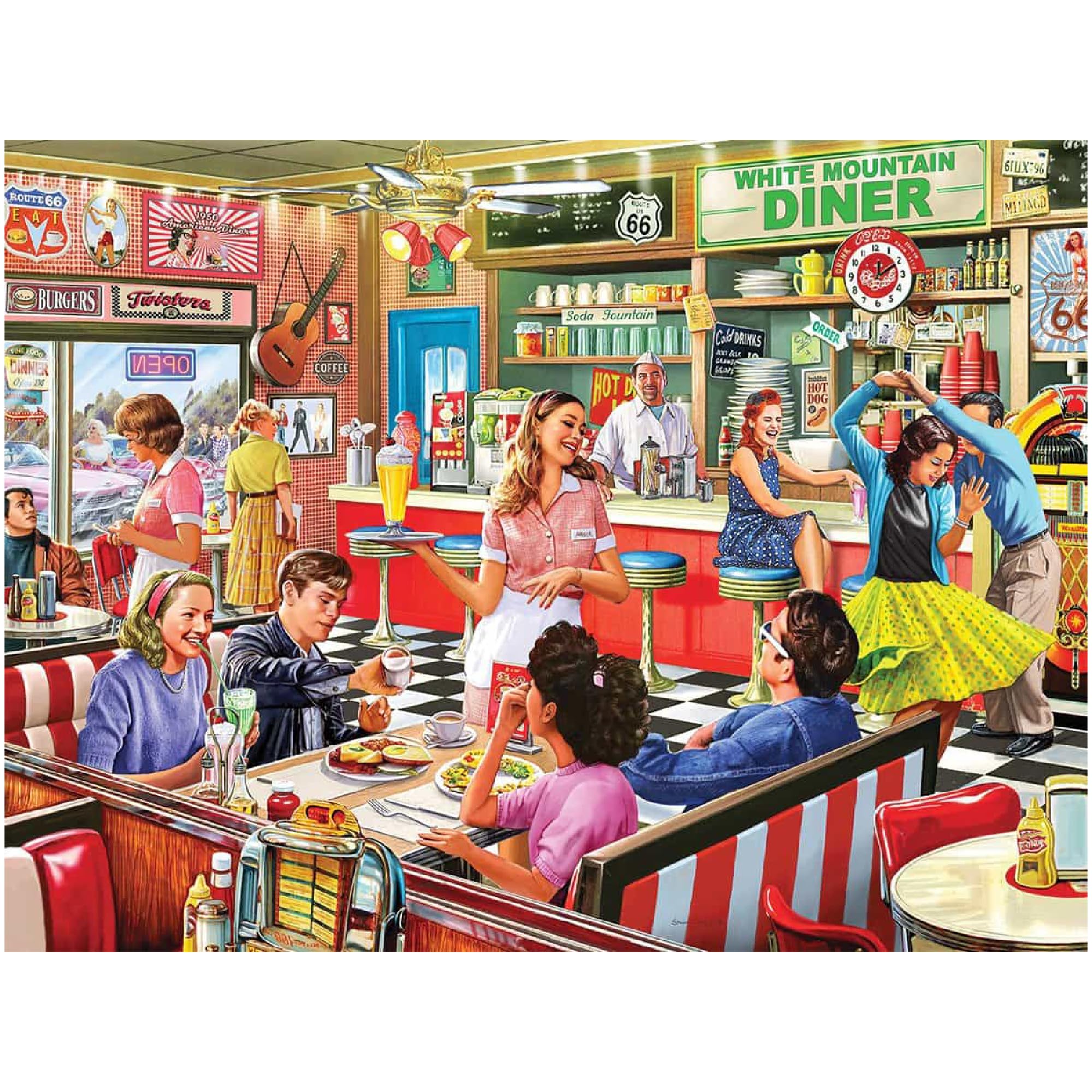 White Mountain Puzzles Jigsaw Puzzle 1000 Pieces 24"X30"-American Diner