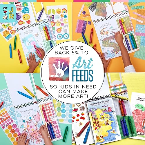 Miniatura 8 de iHeartArt - Juego de arte para niños, kit de dibujo y colorear, incluye crayones gruesos, plantilla, calcomanías, divertidos regalos de actividades