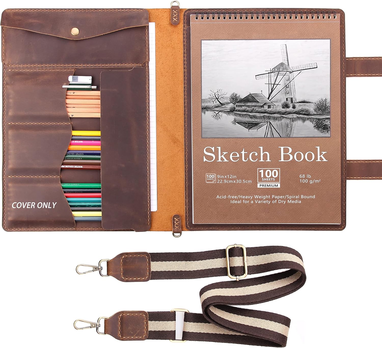 Robrasim Handmade Leather Sketchbook Cover, Artist Sketch