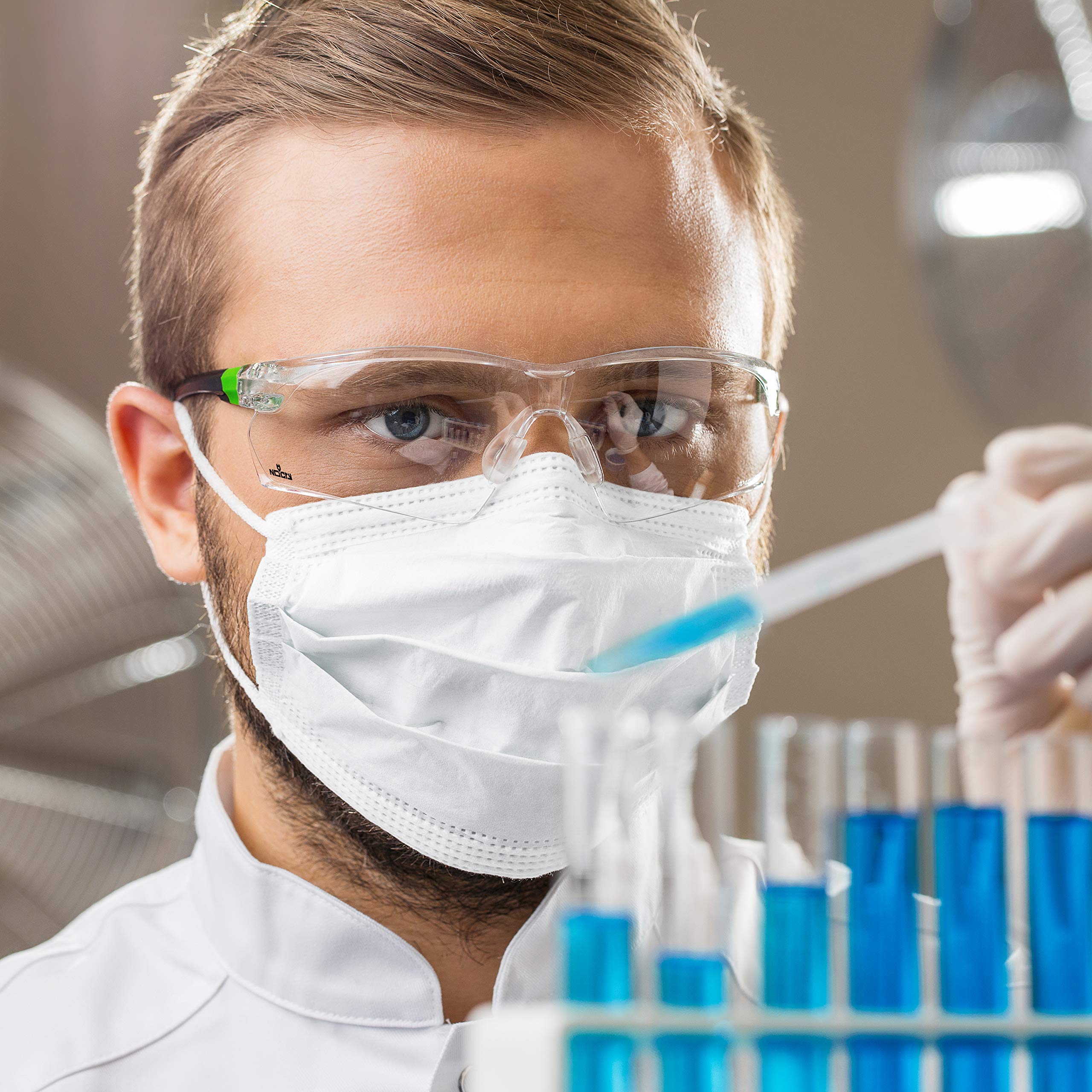 NoCry Safety Glasses with Clear Anti Fog Scratch Resistant WrapAround