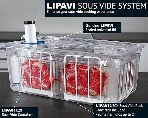 Miniatura 2 de LIPAVI Sistema Sous Vide Modelo NXC20-UNIR - con contenedor C20, un rack N20X y una tapa universal - se adapta a prácticamente cualquier máquina