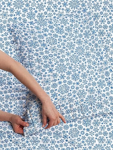 Miniatura 2 de Lunarable Snowflake Microfiber Bedspread Set, Christmas Different Shapes Snowflakes Pattern Winter Frosty Arctic Print, Soft Bedding Set with Pillow