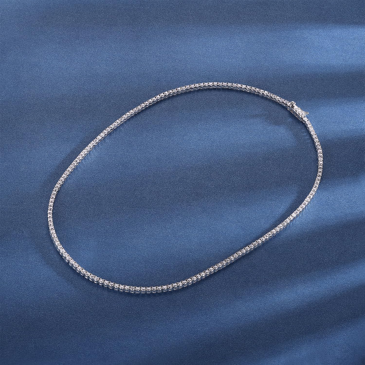 Gemsme 18K White/Yellow Gold Plated 2.0mm Round Cubic Zirconia Classic Tennis Necklace For Women (16-22 Inch) - Image 4