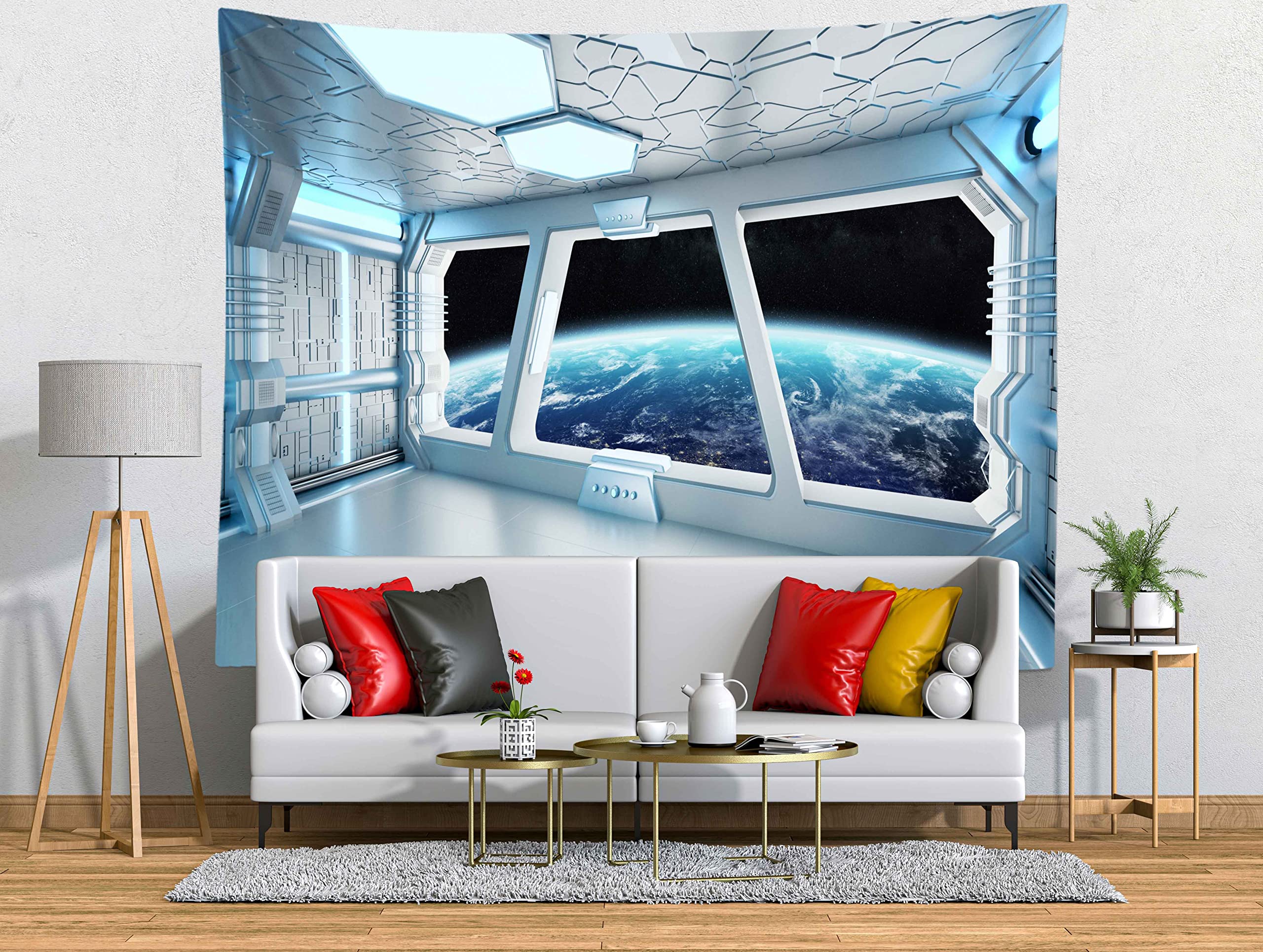 Papier Peint Photo 3D Mural Capsule De Vaisseau Spatial Peel And Stick Amovible Mur Affiche Tv Fond Décoratif Mur Art Mur Art Pour Enfants Chambre Salon Chambre 140(L) X70(H) Cm