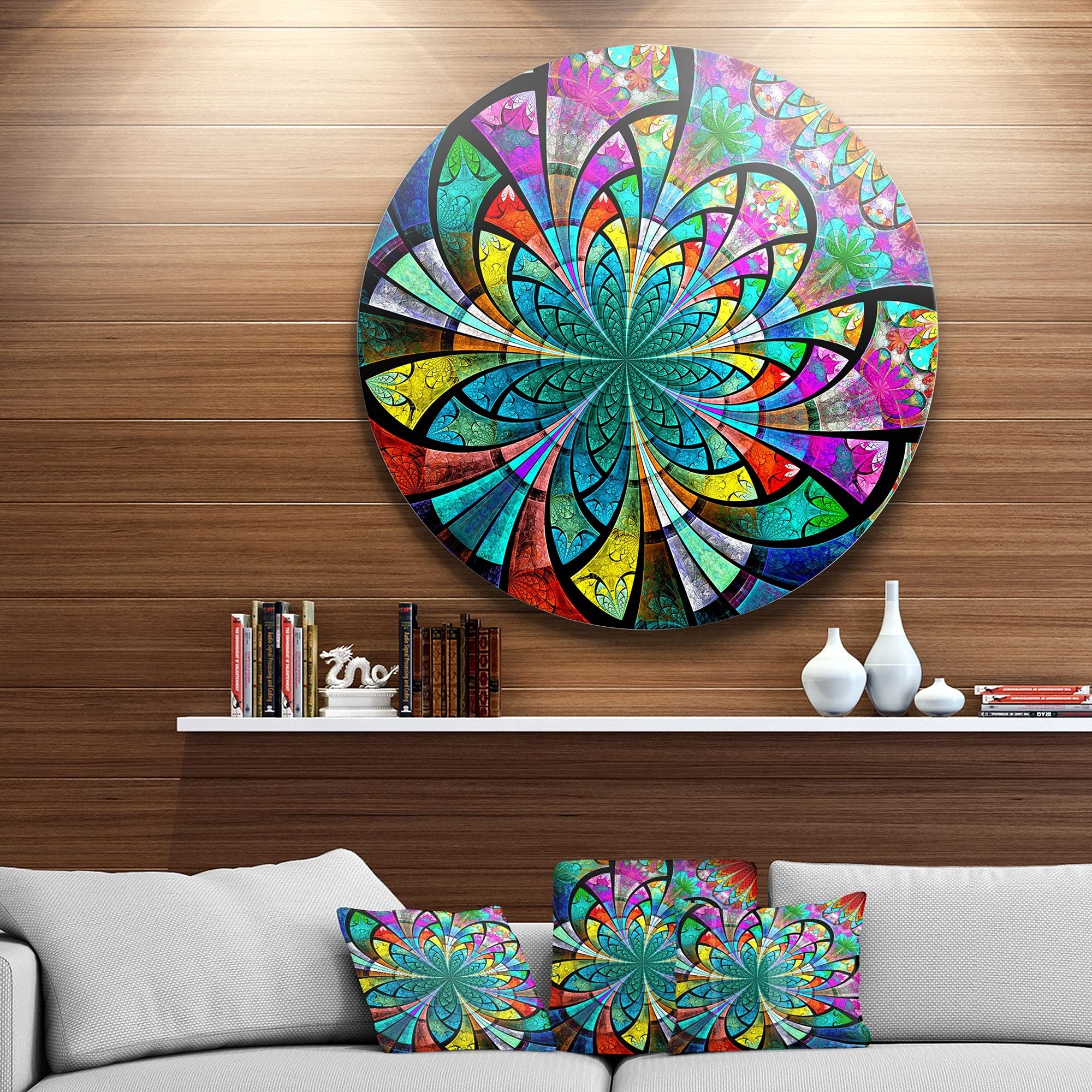 Amazon.com: Designart Multi Color Fractal Flower Pattern