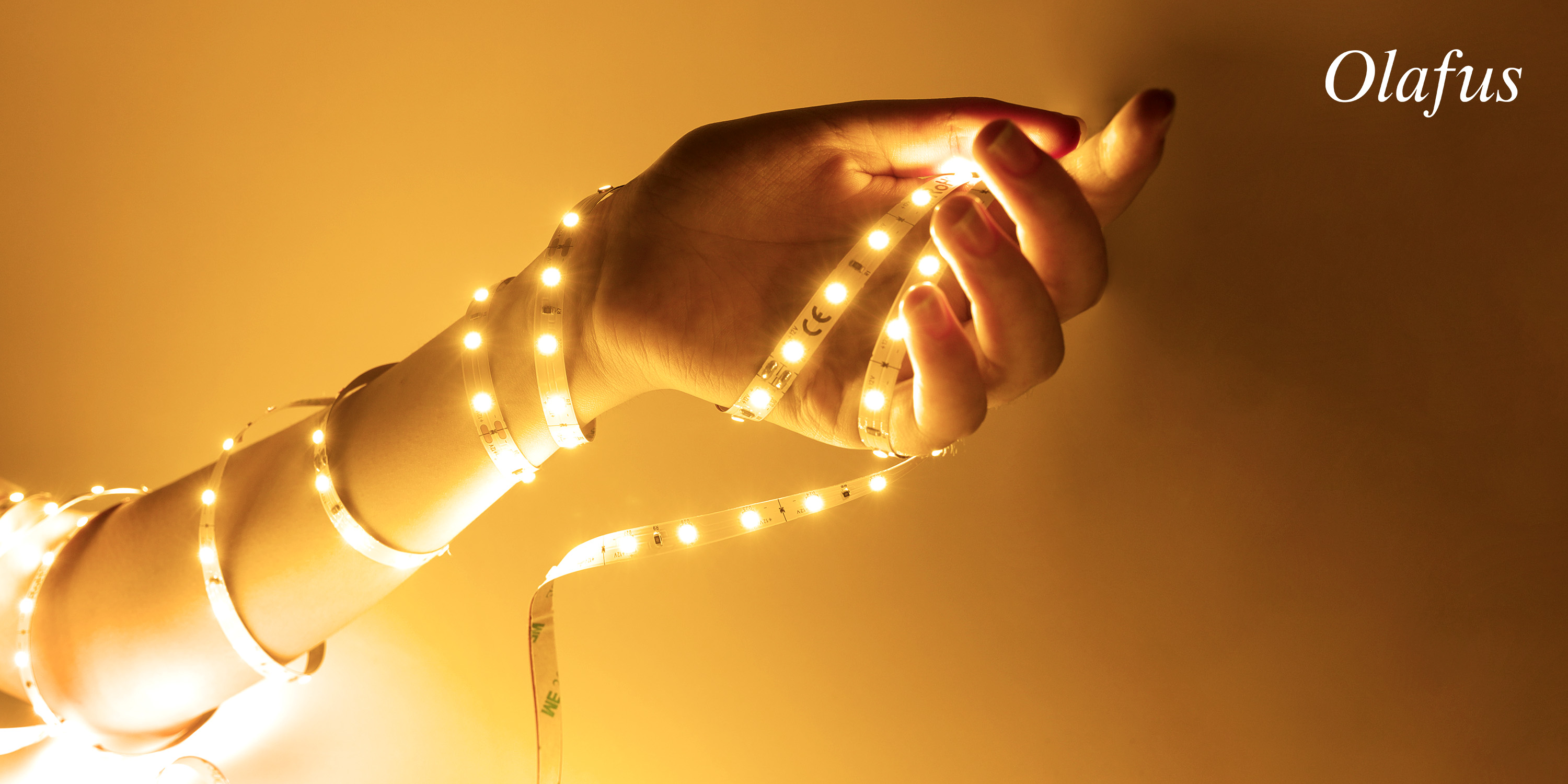 Image of Olafus 16.4ft LED Strip Lights Warm White Dimmable, LED Rope Light Kit 12V Flexible Under Cabinet Lighting Strips, 5m 300 LEDs 2835, 3000K Bright Led Lights for Bedroom, UL Listed Plug (Pack of 3)