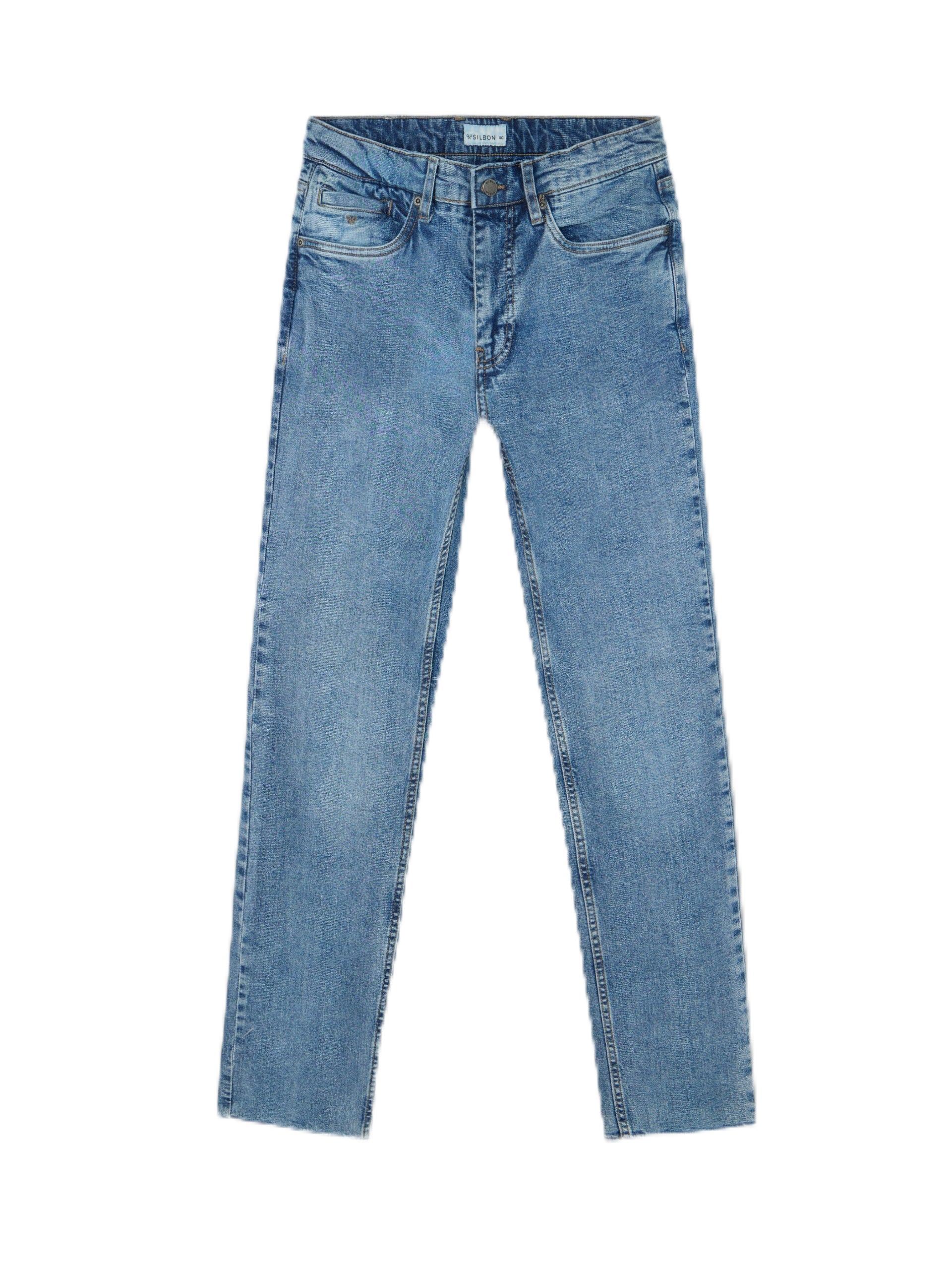 SILBON Medium Blue Sport Denim Pants, Medium Blue, 38-52