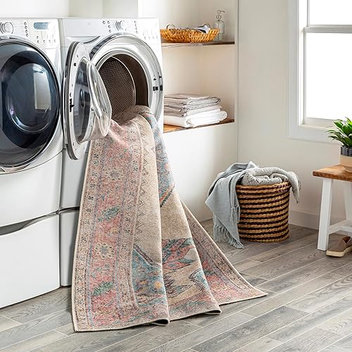 Miniatura 3 de Mark&Day - Alfombras lavables de área, 5 x 7 pies, color caqui tradicional, color marrón, blanco y beige, para sala de estar, dormitorio o cocina (5