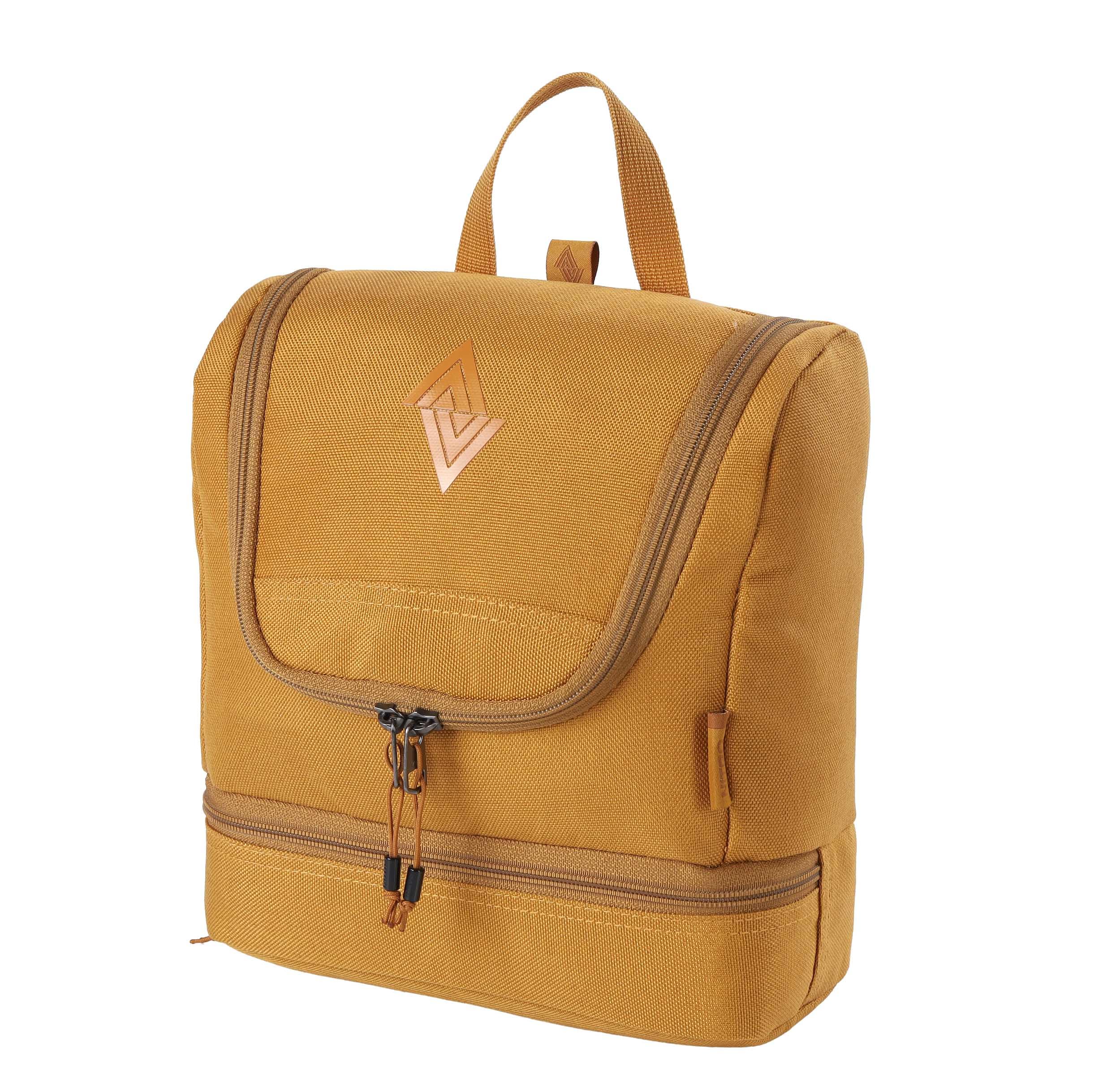 Travel Kit stylische Reisewaschtasche mit extra Bodenfach Kulturbeutel zum Aufhängen Kosmetiktasche mit vielen Staufächern für Reisen und Campen Toiletry Bag, 25x24x11 cm