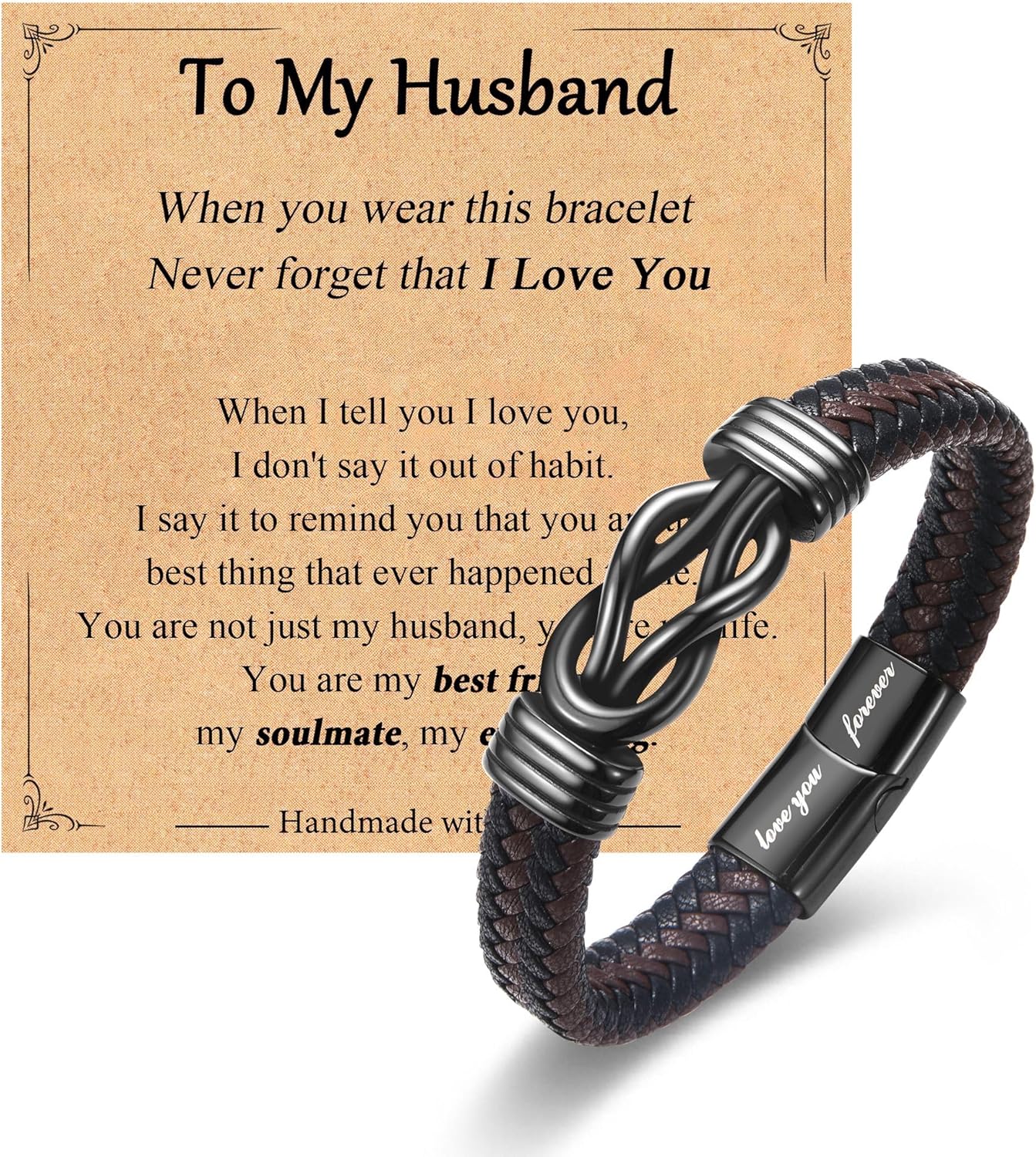 Gifts for New Dad Grandpa Uncle Bonus Son Grandson Brother Nephew Friends, Braided Leather Bracelet, Fathers Day Birthday Valentines Christmas Graduation Gifts for Men Boys