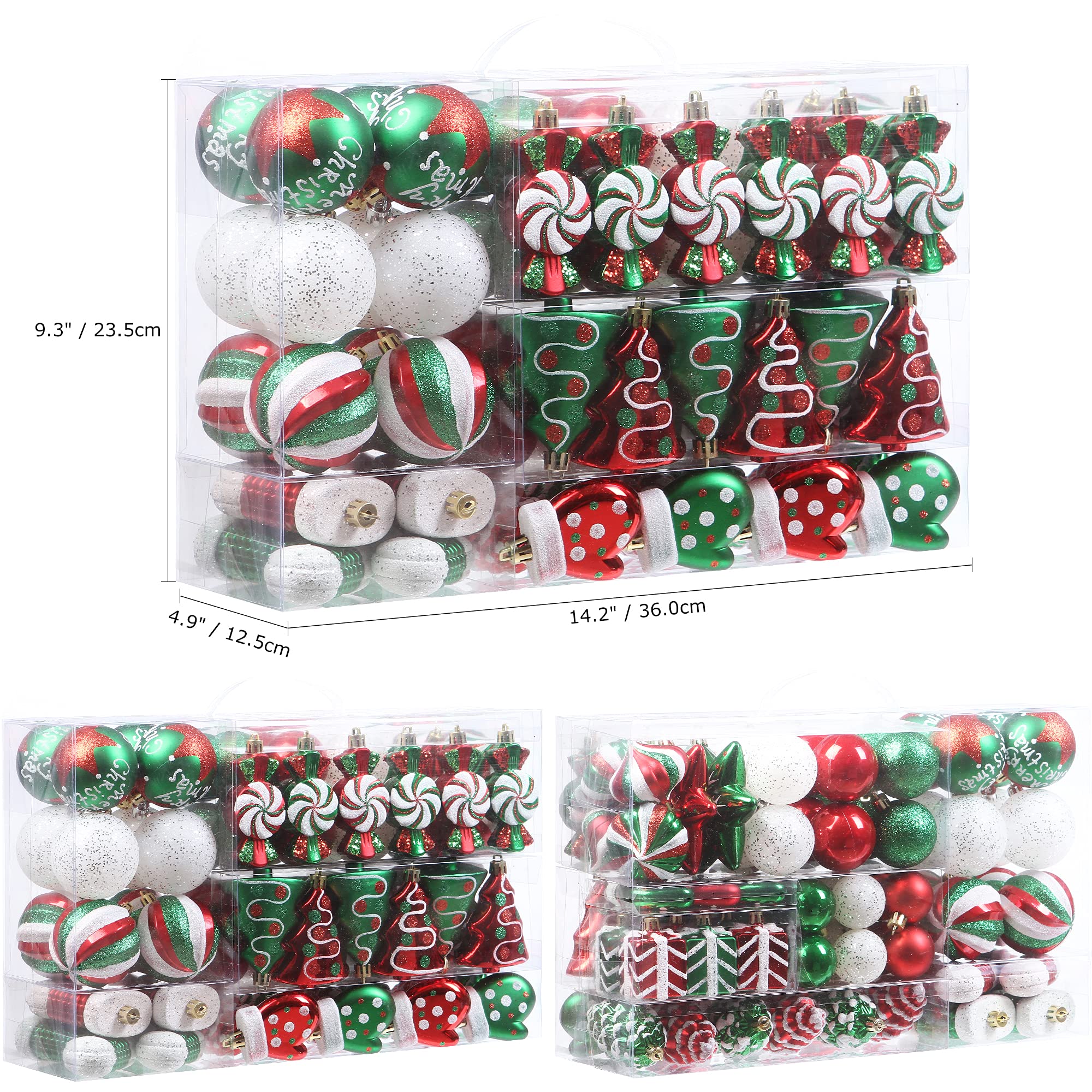 Lot De 77 Boules De Noël Incassables - Ornements Décoratifs Réutilisables - Idéal Pour Sapin, Enfants, Animaux - Boîte Cadeau Incluse
