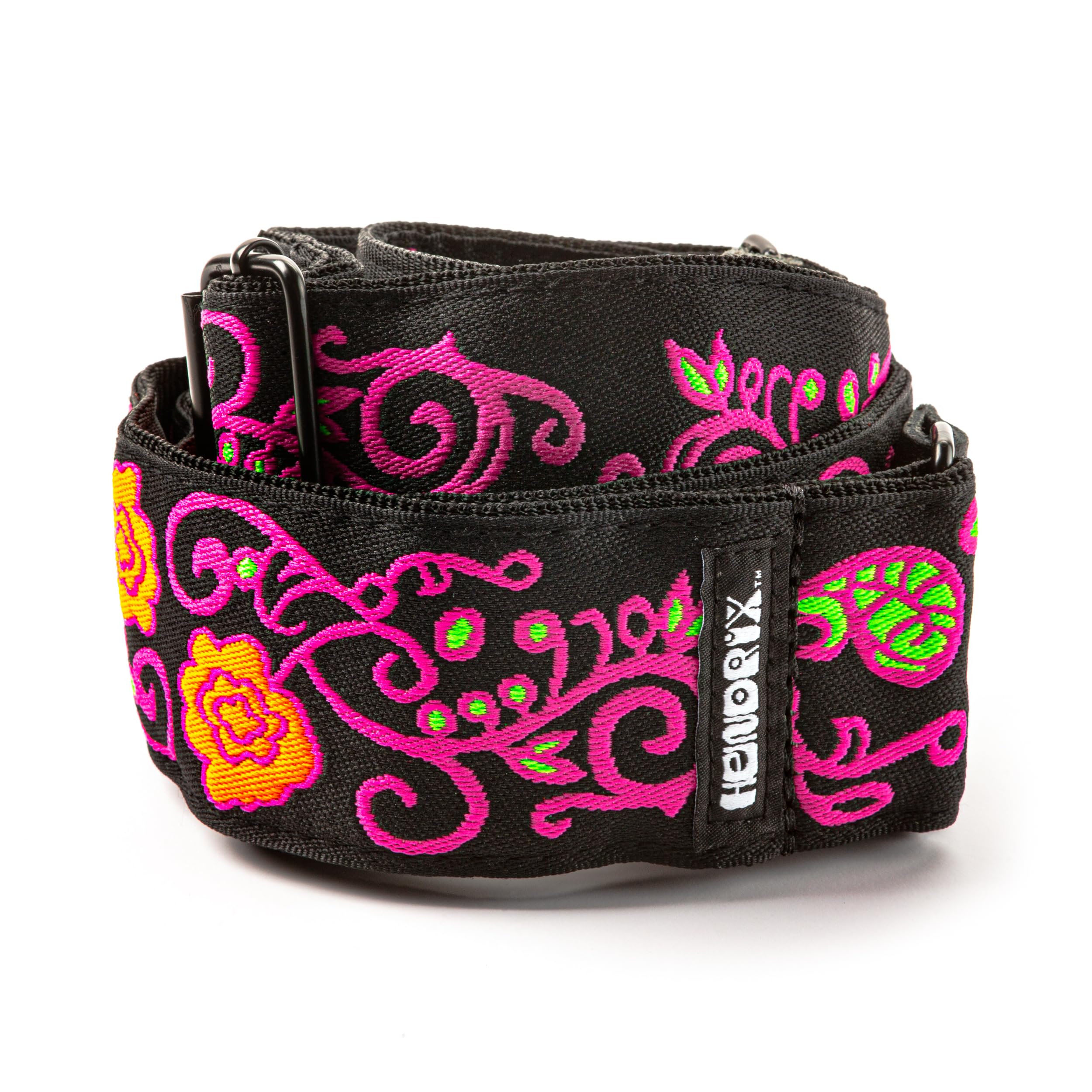 Dunlop Jimi Hendrix Blacklight Monterey Pink Jacquard UV Light Guitar and Bass Strap (JH22)