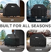 Vista 4 de Simple Houseware Cubierta impermeable para parrilla de gas resistente de 64 pulgadas, poliéster resistente a la intemperie