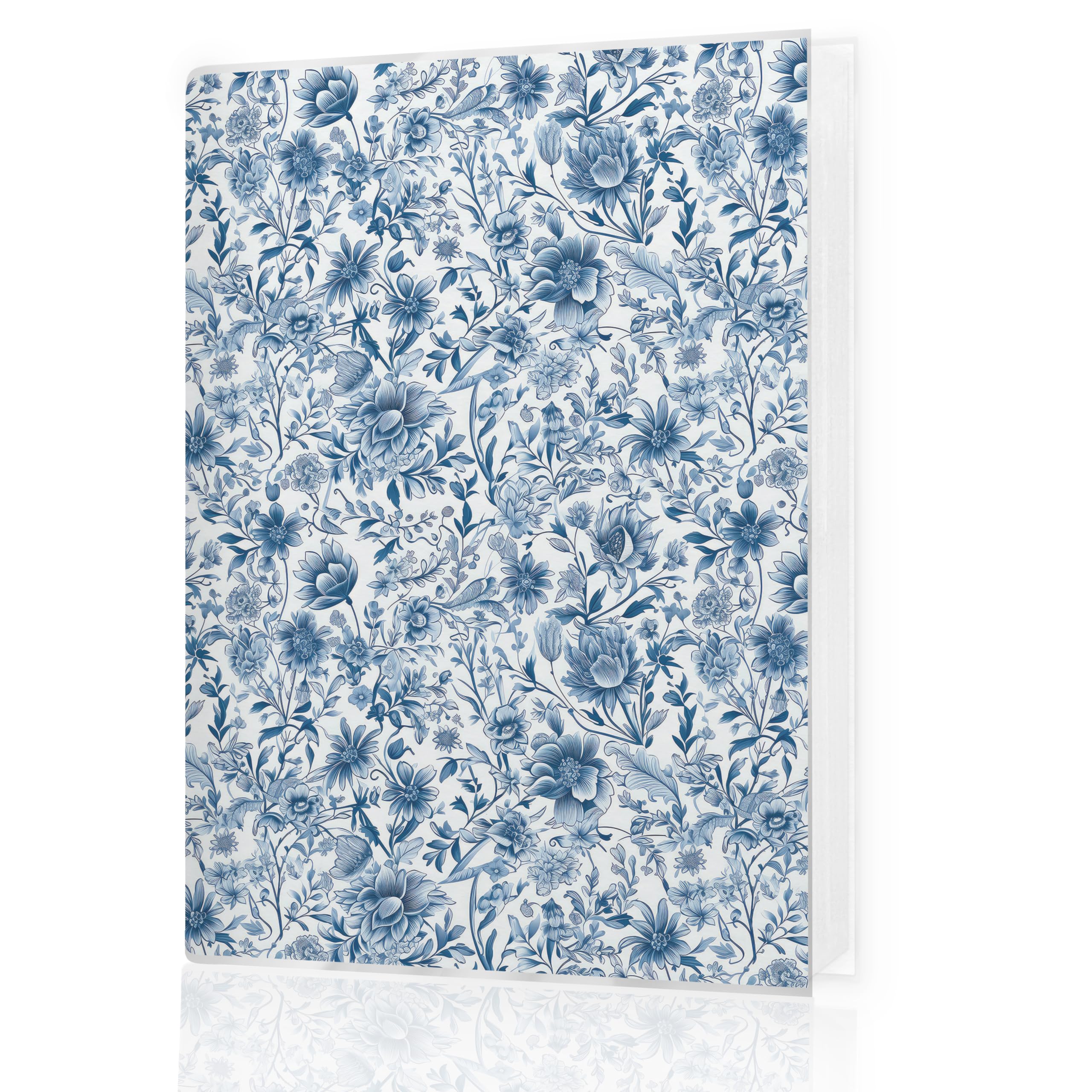 Álbum de fotos floral de 4 x 6 pulgadas, diseño de flores de chinoiserie azul y blanco, pequeño álbum de recuerdos con 18 bolsillos para 36 fotos para familia, bebé, graduación, boda