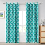 Cortina Polyester 150GSM – Long Crushed Emboss Floral Printed Light-Filtering (60-70% Room Darkening) Curtains for Bedroom, Office, Living Room & Hallway (Pack of 2,) (Sky Blue, 7FT)