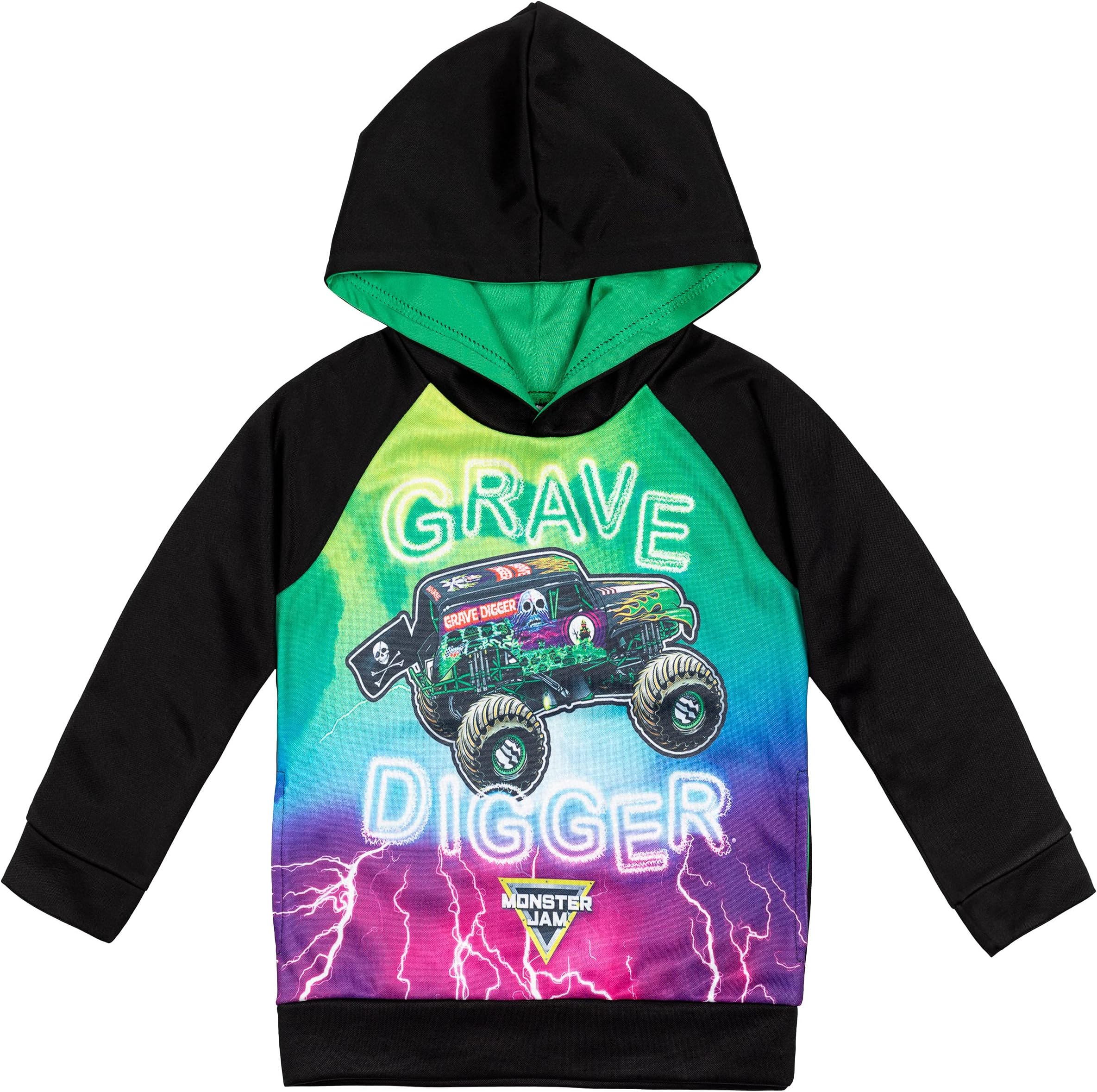 Monster Jam Maximum Destruction El Toro Loco Grave Digger Fleece Pullover Hoodie Toddler to Big Kid