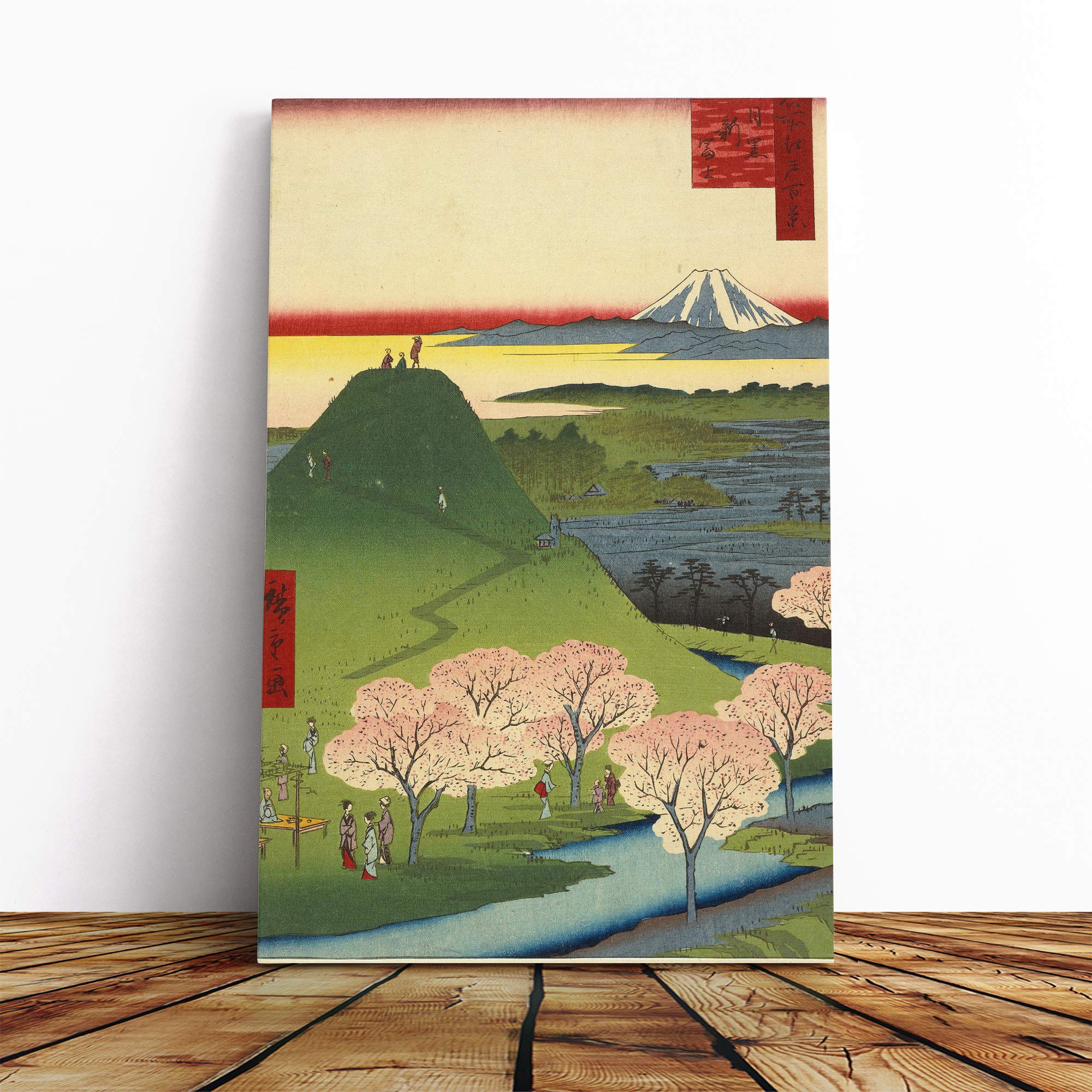 Hiroshige Japanese Oriental NewFuji Canvas Print | Gallery Wrapped 30mm Frame Wall Art | 24x16 inches | Ready to Hang | Asian Picture | Living Room Bedroom Lounge Office