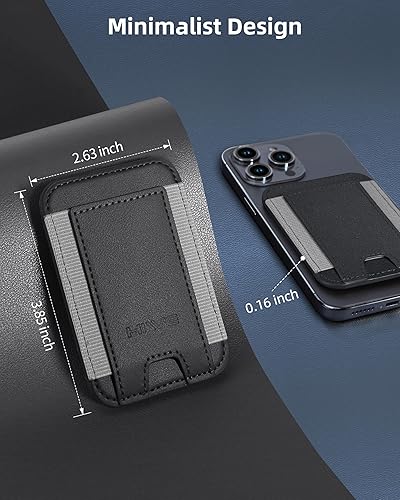 Miniatura 8 de Magsafe - Cartera magnética para Apple Magsafe, soporte magnético para tarjetas Magsafe para iPhone 12, iPhone 1314, billetera Magsafe de cuero