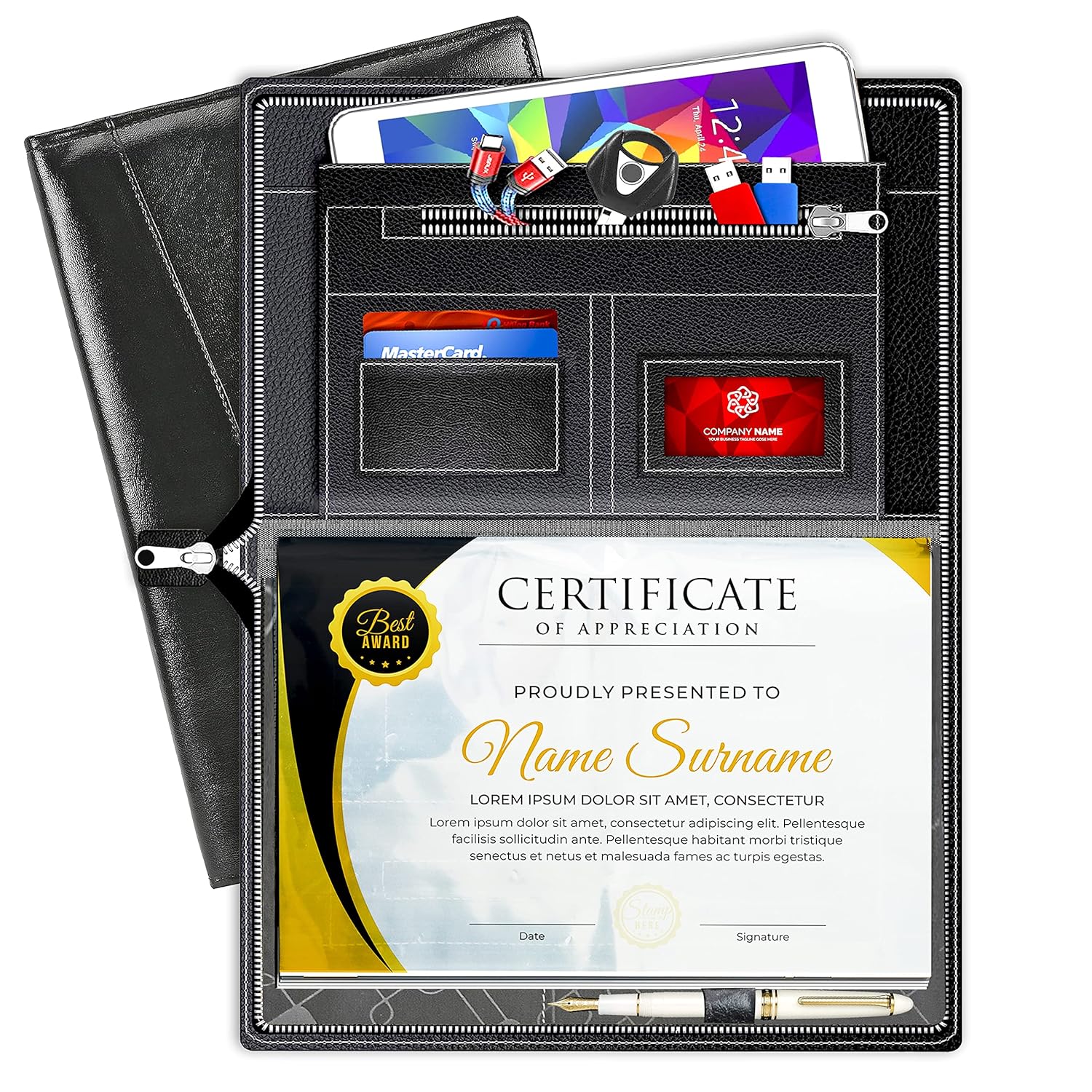 Clickedin Leather Multipurpose Document File Folder for Certificates