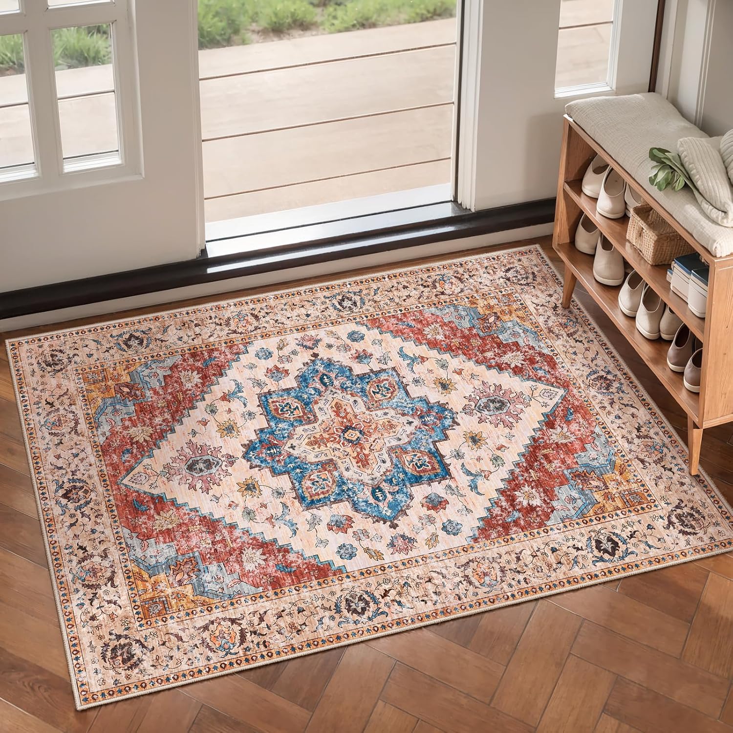 Amazon.com: Ciicool Washable Vintage Area Rug, 2x3ft Small Boho Rug ...