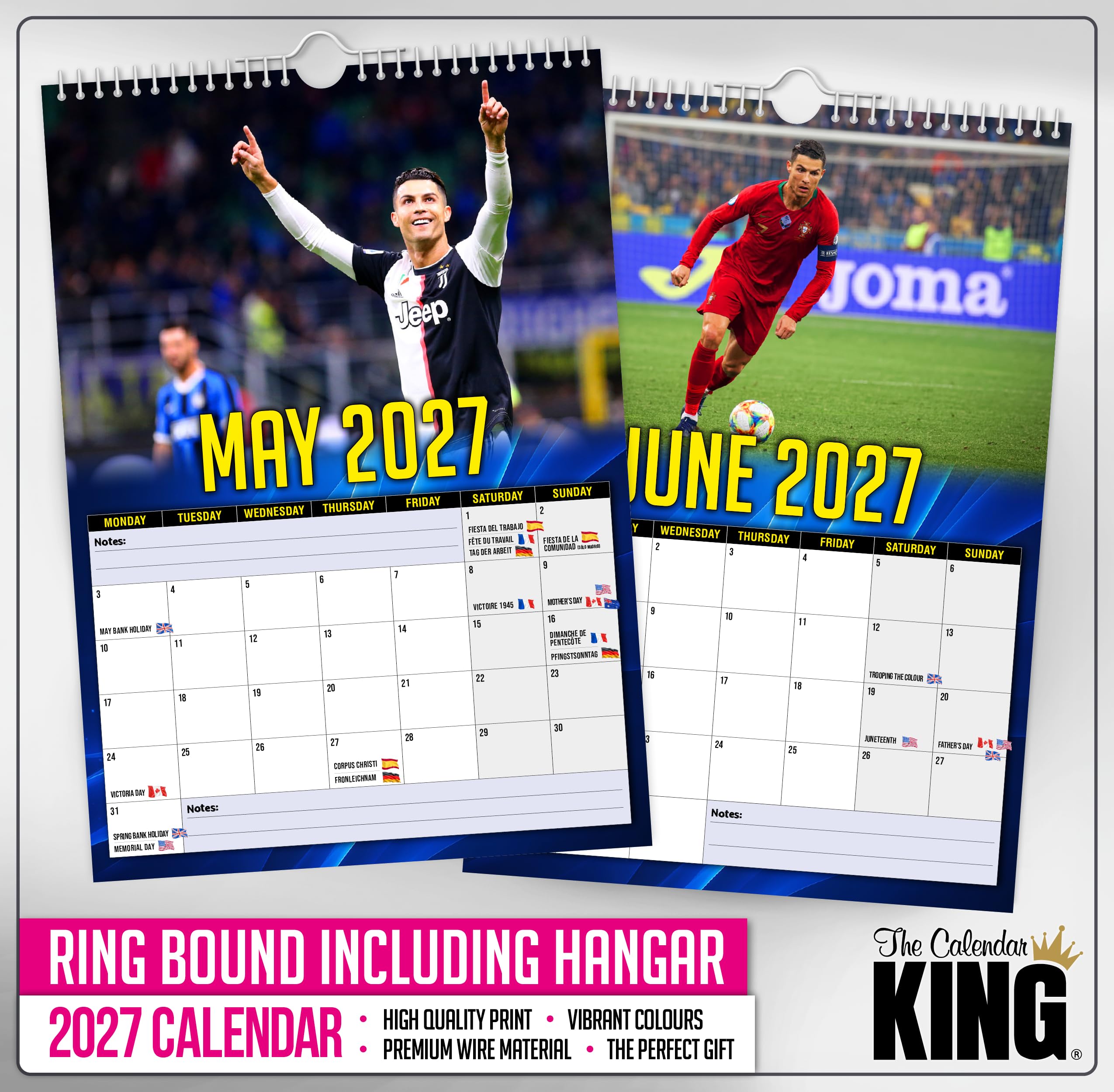 The Calendar King // Cristiano Ronaldo - Wandkalender 2026 (vollfarbig, A3-Größe)