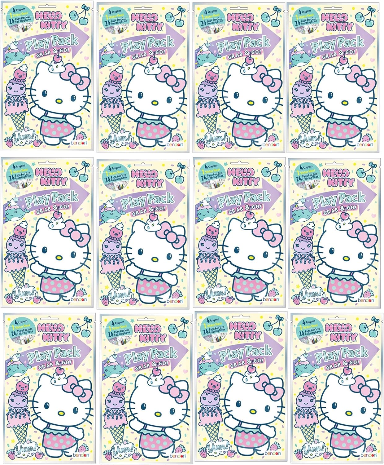 Hello Kitty Grab and Go Play Pack | Party Favors | Decorations | Gifts | Party Fillers | Pack of 12
