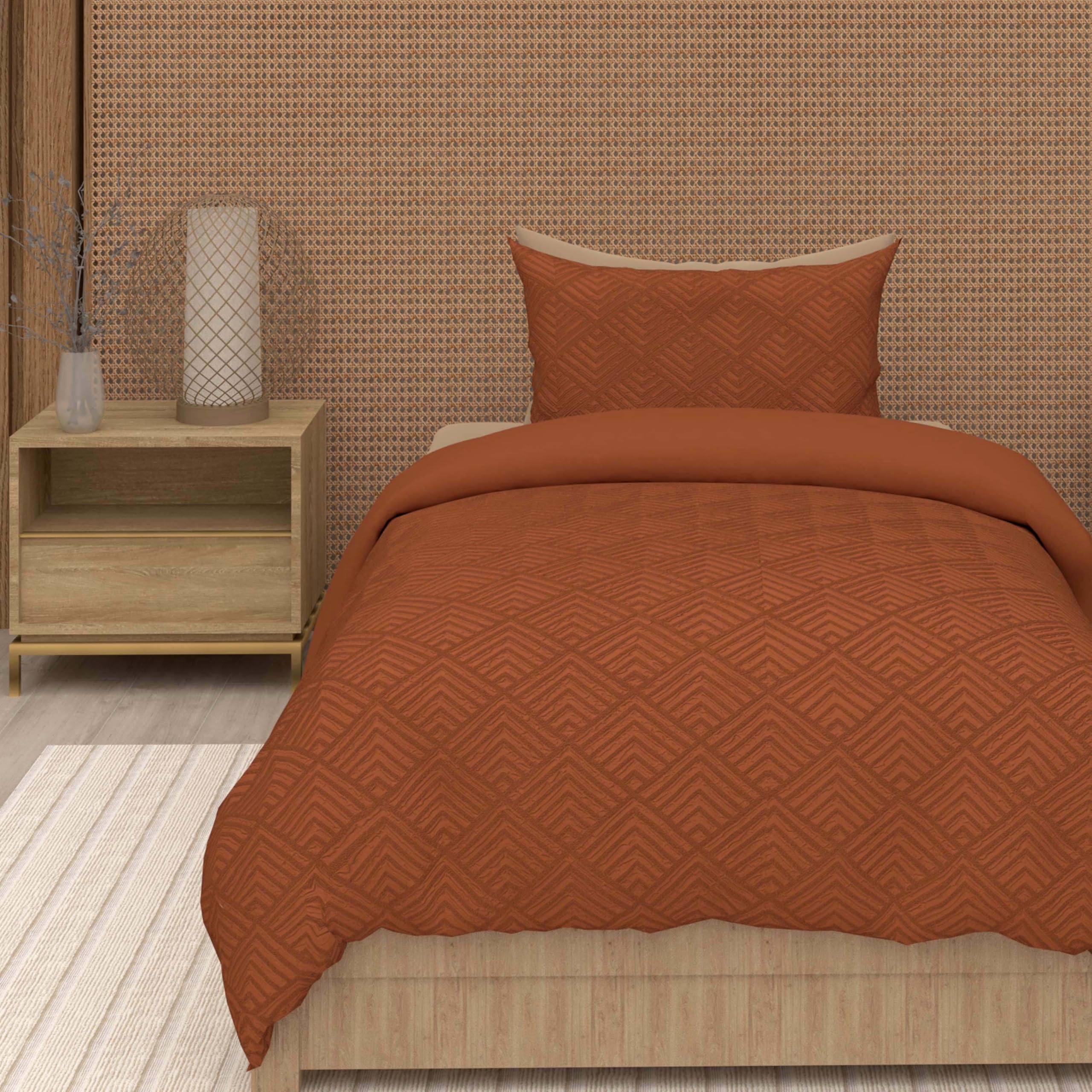 Intemporel Soleil d'Ocre Gaia Terra 3D Microfibre Duvet Cover 140 x 200 cm