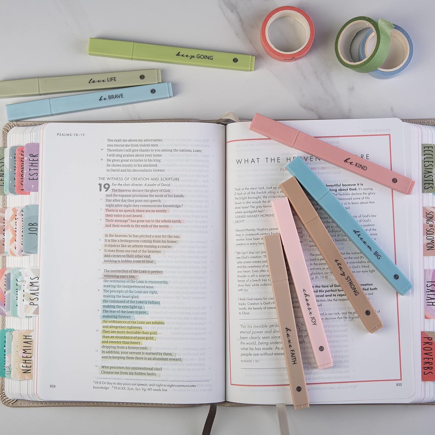 No-bleed pastel highlighters for Bible journaling