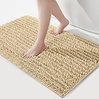 Vista 13 de FLOLEOPA Alfombras de baño de microfibra suave y esponjosa, tapetes de baño absorbentes, antideslizantes, lavables a máquina y de secado rápido