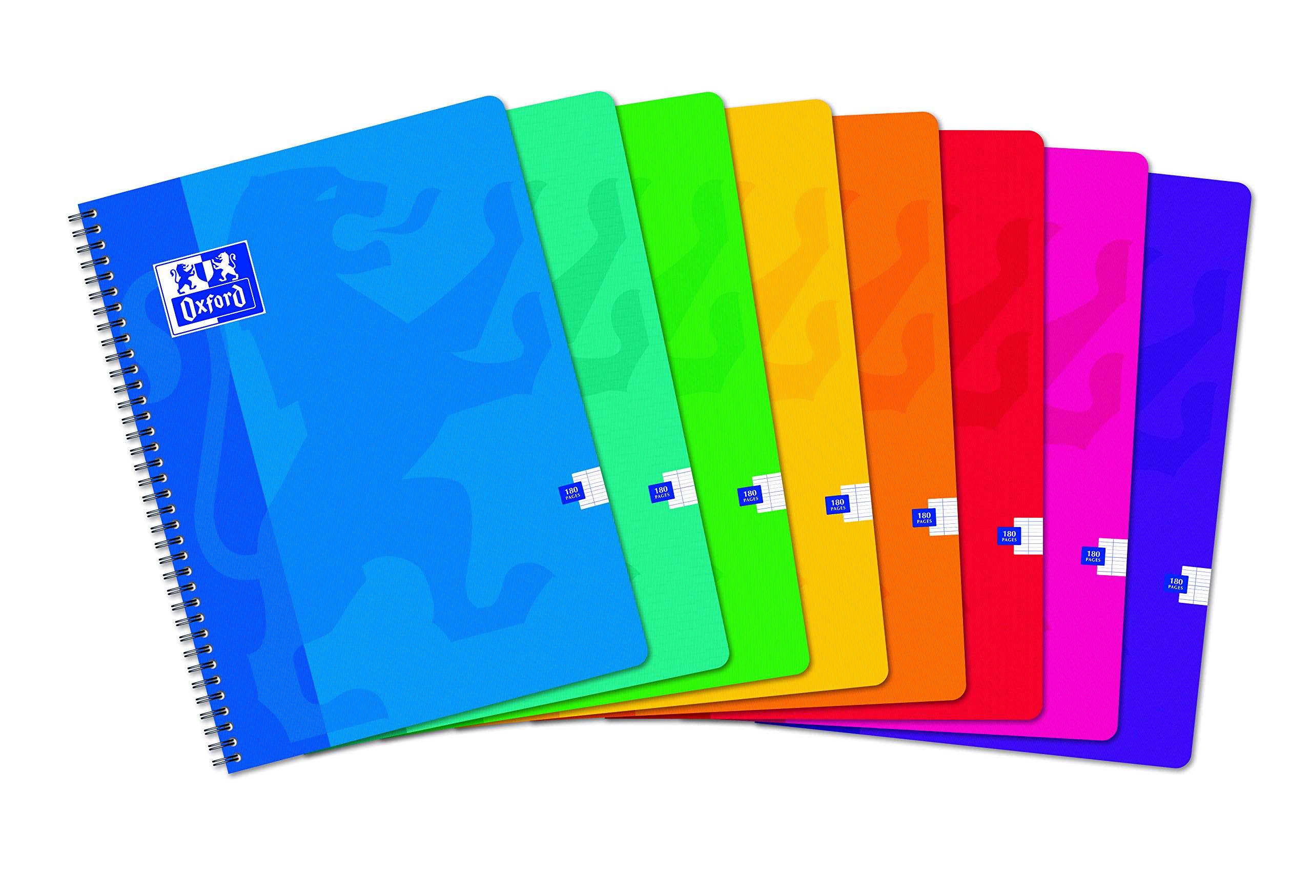 Oxford 100104752 - Cuaderno, cuadriculado, 24 x 32 cm, 180 páginas, paquete de 5