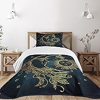 Vista 10 de Ambesonne Juego de colchas de fútbol, salpicaduras de colores en todas partes de pelotas de fútbol con puntuación del campeonato de la Copa