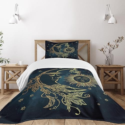 Miniatura 10 de Ambesonne Juego de colchas de fútbol, salpicaduras de colores en todas partes de pelotas de fútbol con puntuación del campeonato de la Copa