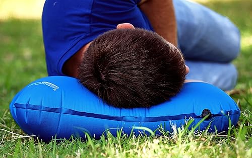 Miniatura 6 de Almohada inflable ultraligera para viajes y campamentos, compacta, cómoda, duradera para lumbar, campamento, senderismo (gris)