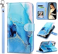 Vista 41 de ULAK Funda tipo cartera compatible con iPhone 14 Plus con tarjetero [bloqueo RFID], funda con tapa para mujeres y niñas, piel sintética, soporte