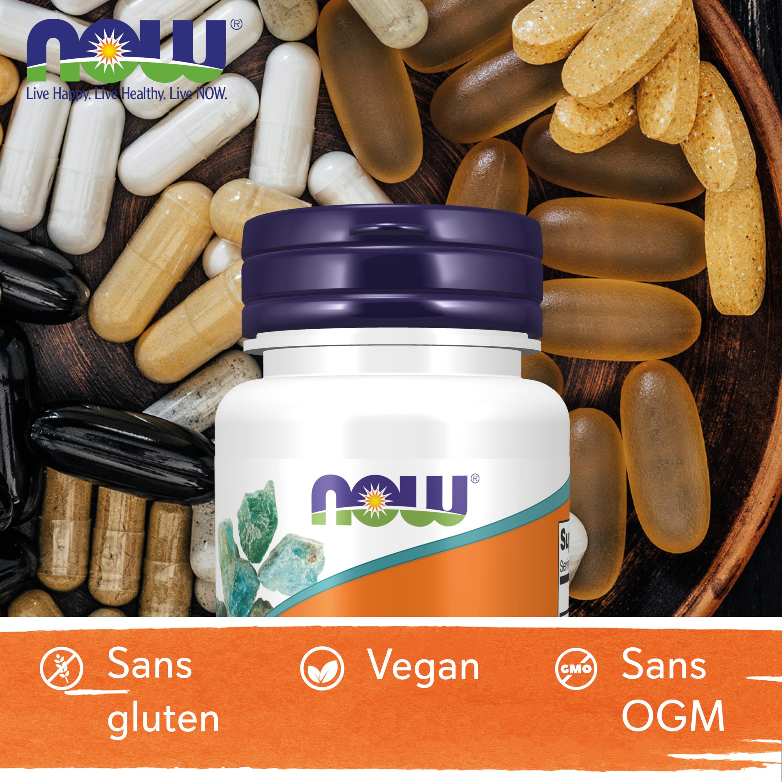 Now Foods, Selenium (Sélénium), 100mcg, Sans Levure, 100 Comprimés végétaliens, Testé en Laboratoire, Végétarien, Sans Gluten, Sans Soja, Sans OGM