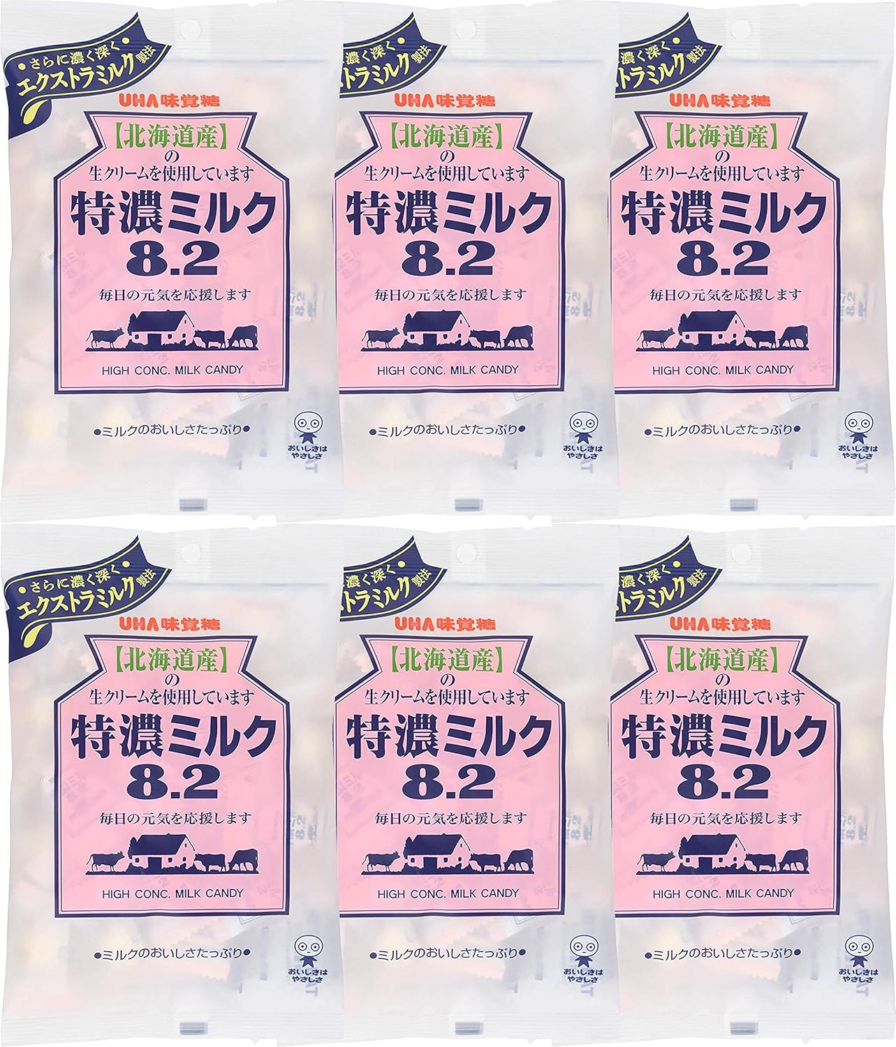 Mikakuto Tokuno Japanese Milk Candy, Bags (Pack of 6