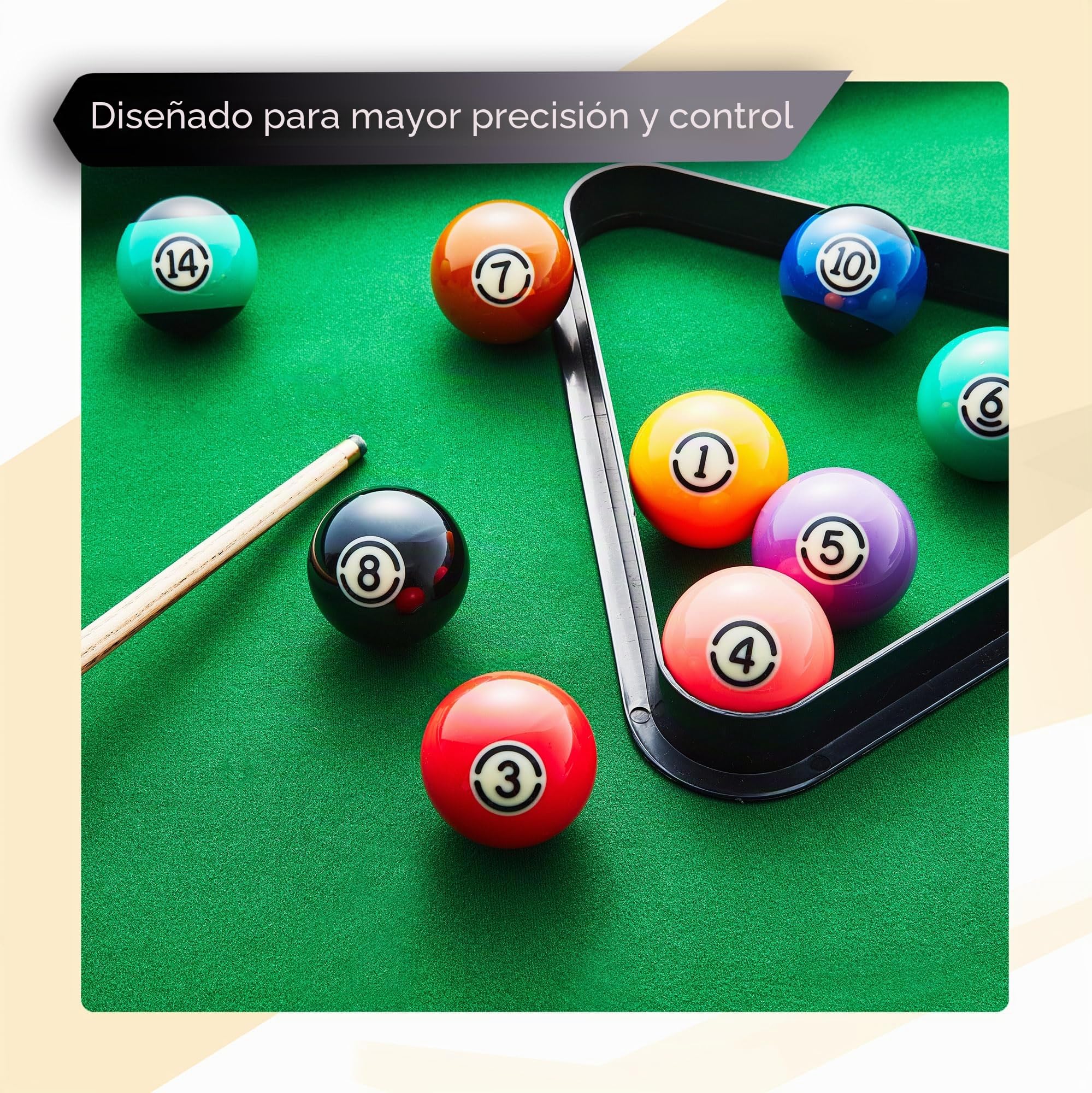 Cue-King Pelotas de billar Black Edition, grado AA+, juego de tamaño del Reino Unido de 2 pulgadas con bola punteada, juego de bolas premium para mesa de billar