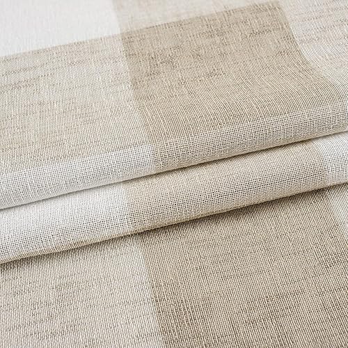 Miniatura 6 de DriftAway - Cortinas de búfalo a cuadros, patrón de cuadros tejidos, forro opaco, aislamiento térmico, cortinas de ventana con ojales, 2 capas, 2