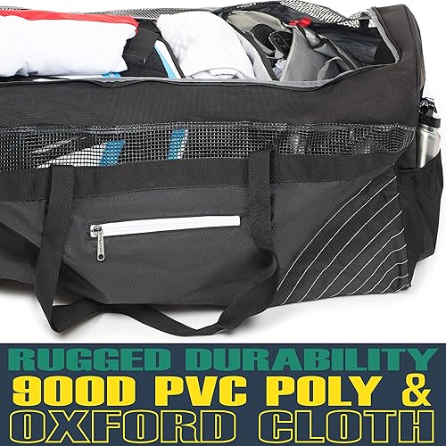 Miniatura 9 de Athletico Bolsa de lona de hockey  Bolsa de viaje grande de 35 pulgadas de hockey sobre hielo XXL para equipo y equipo con organizador incluido