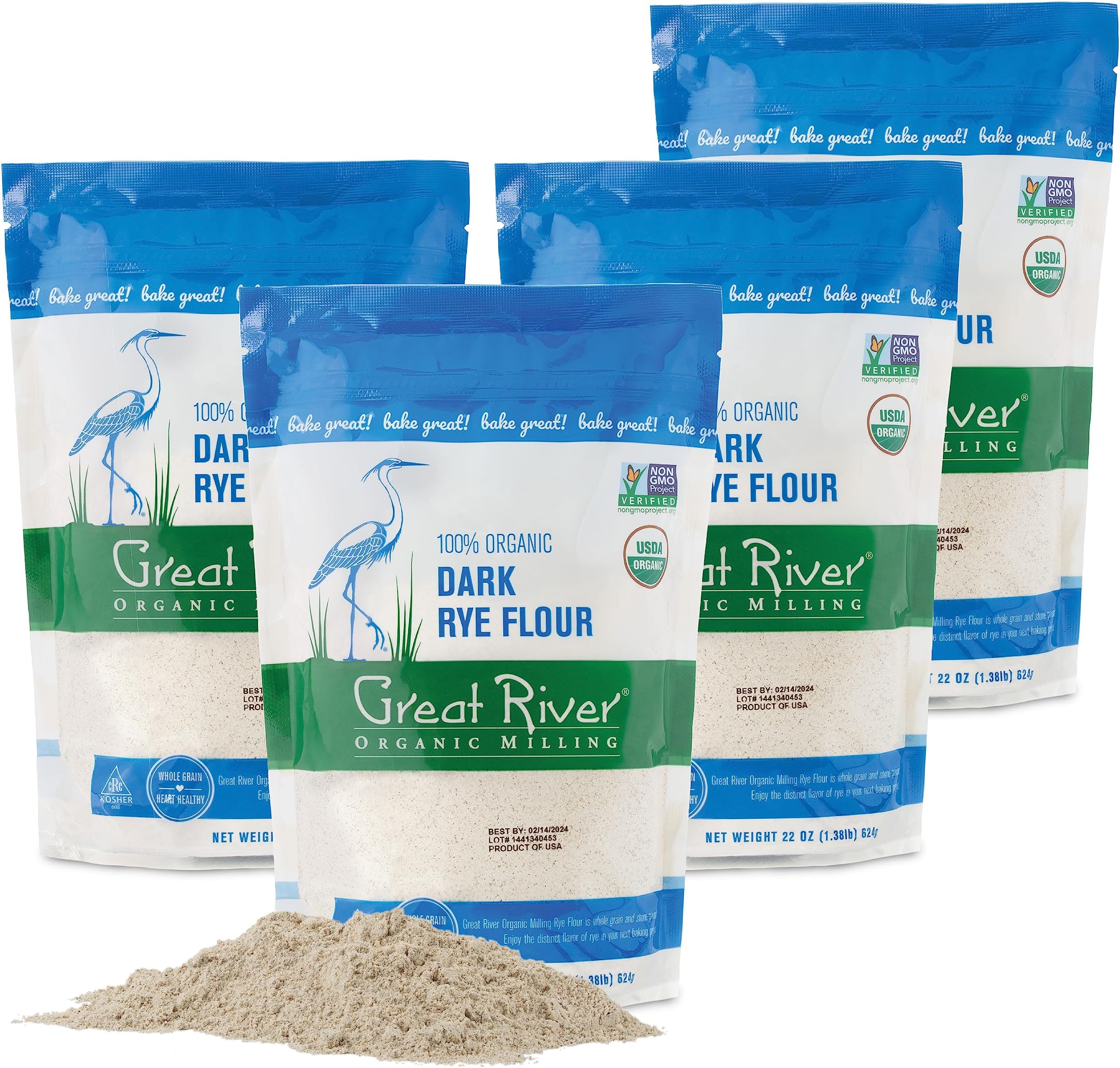 Arrowhead Mills Organic Rye Flour, 20 Ounce (Pack of 6