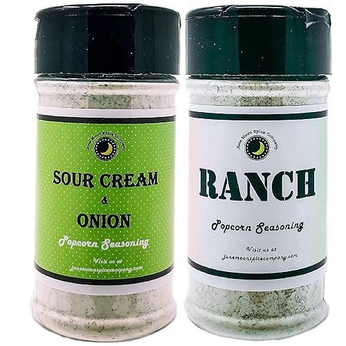 Premium Condimento de palomitas de maíz Paquete variado de 2 Condimento para palomitas de maíz rancho Crema agria y cebolla Seaoning 3.5 onzas