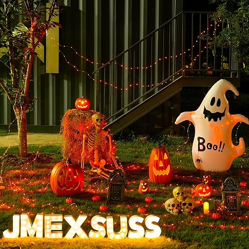 Vista 103 de JMEXSUSS Paquete de 2 luces de hadas azules que funcionan con pilas, 100 luces LED azules de 33 pies impermeables con temporizador remoto, luces