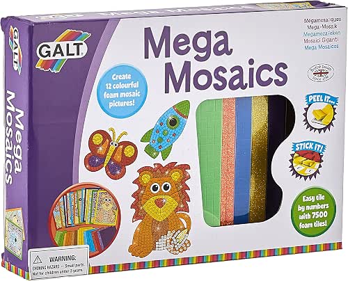 Galt Toys, Mega Mosaics, Kids' Craft Kits, Ages 5 Years